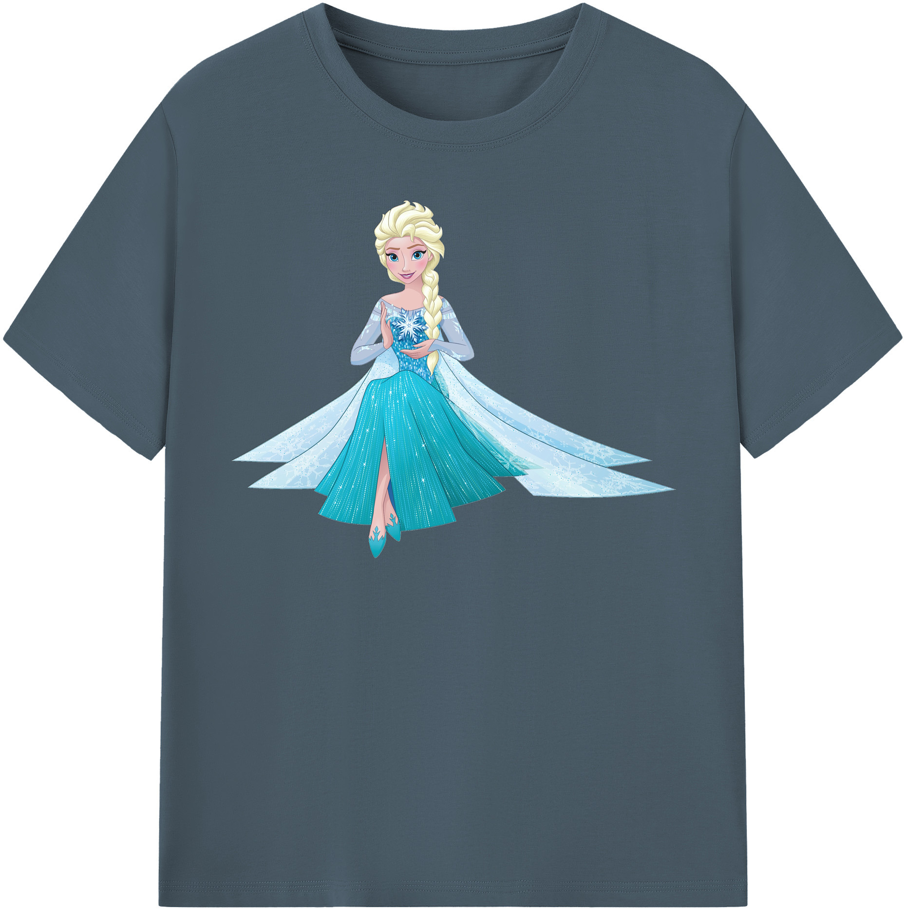 （画像用） アナと雪の女王 アンナ エルサ Frozen Anna Elsa 綿100％半袖Tシャツ（フロントプリント）